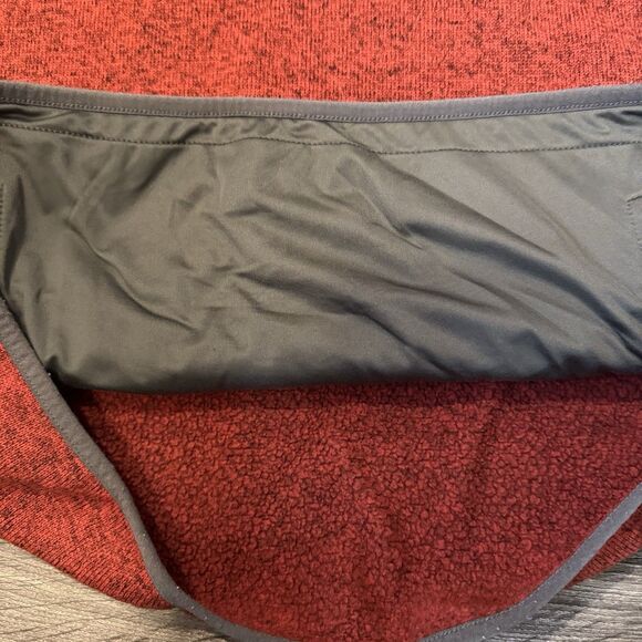 L.L. Bean Sweater Mens Medium Red Slightly Fitted 1/4 Snap Mock Fleece Pullover - Picture 7 of 10